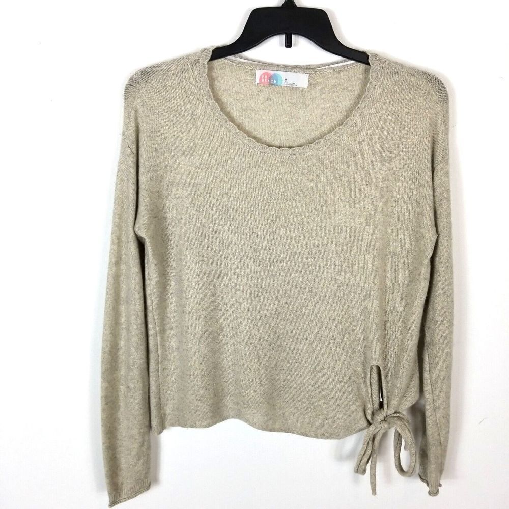 Free People Beach Women Wool Cashmere Sweater Size XS Tie Hem Lightweight